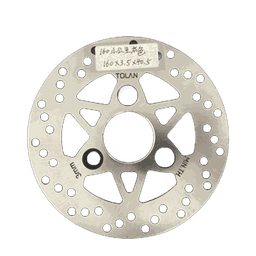 160mm Motorcycle Brake Disc Rotor, TOLAN Brand, Stainless Steel Ventilated, for 125cc Scooter thumbnail 1
