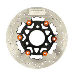 220mm Floating Wave‑Cut Brake Disc Rotor With Orange Rivets For ZY125T AN125 Scooter Motorbike thumbnail 1