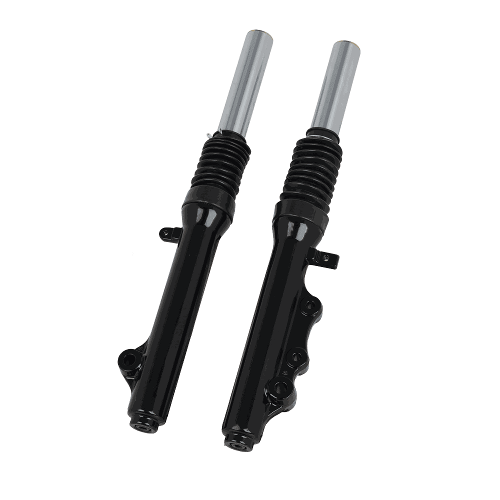 Front Fork Suspension with Dust Boot & Disc Brake Mount (Gloss Black) - Motorcycle Parts Manufacturer MOTOKS