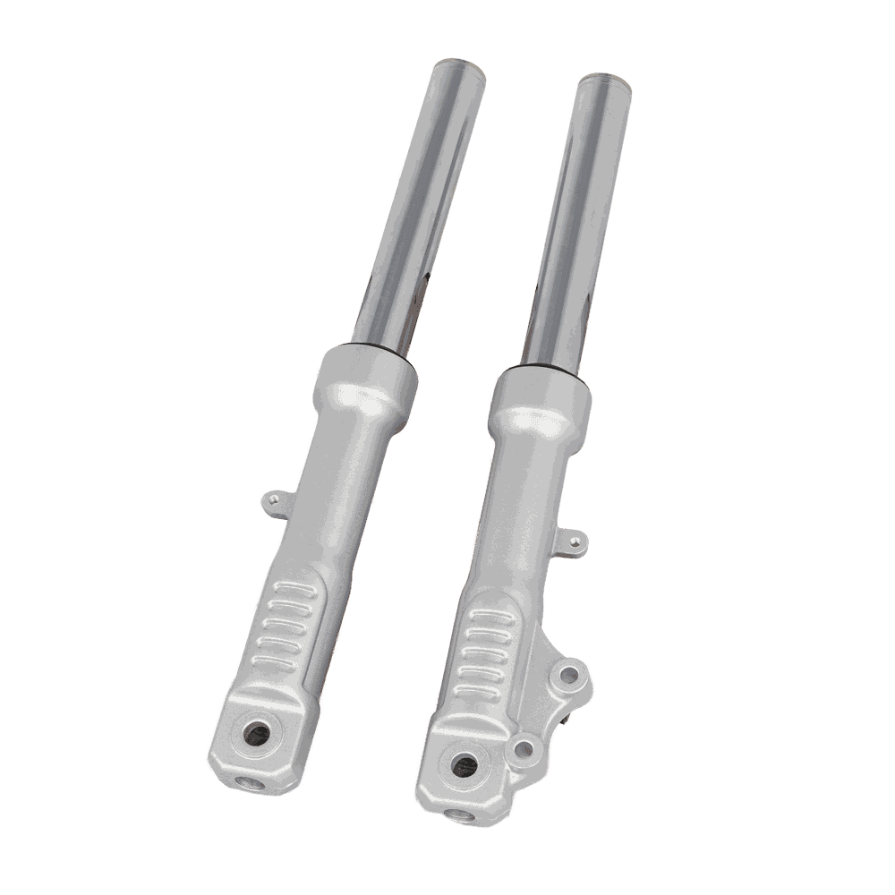 Single Mounting Ear Front Fork Suspension (Silver) - Motorcycle Parts Manufacturer MOTOKS