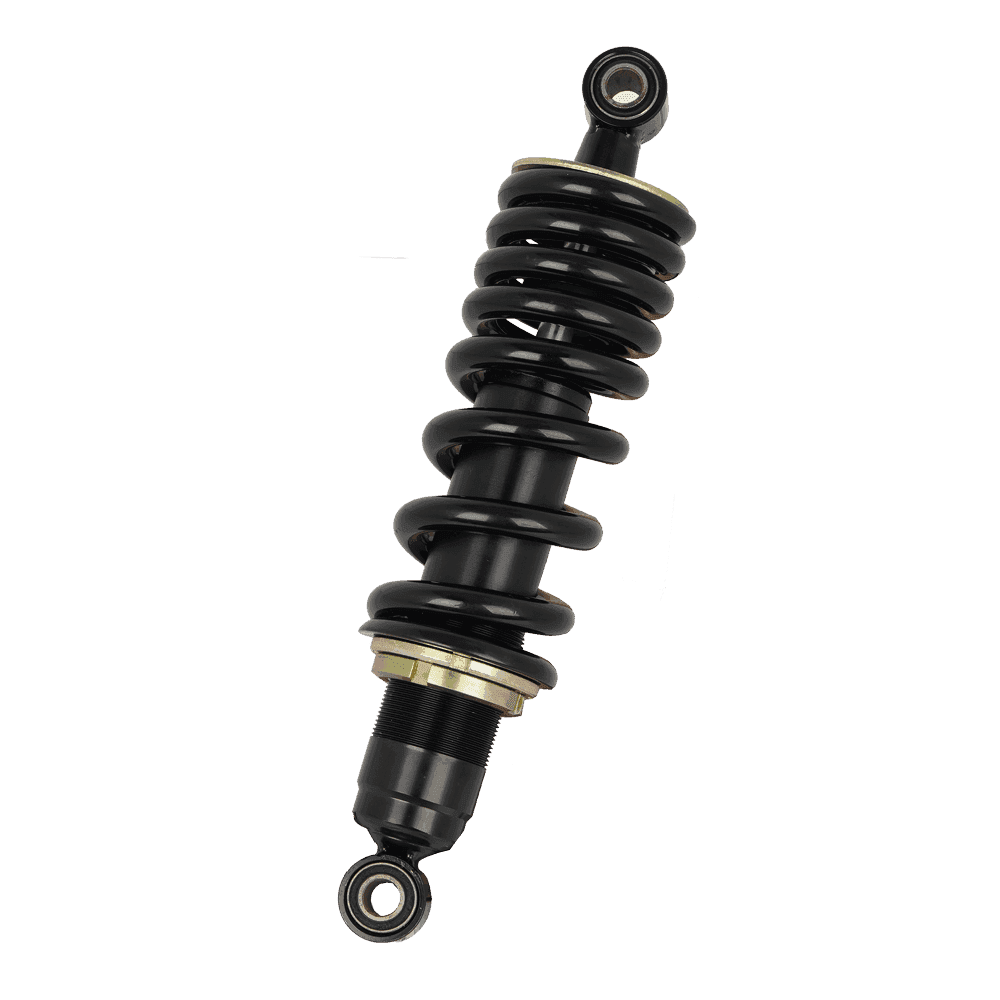 300mm-340mm Adjustable Motorcycle Rear Shock Absorber, Black Coil Spring, Dual Eyelet Mount, Preload Adjustable for 150cc-300cc Motorcycle - Motorcycle Parts Manufacturer MOTOKS