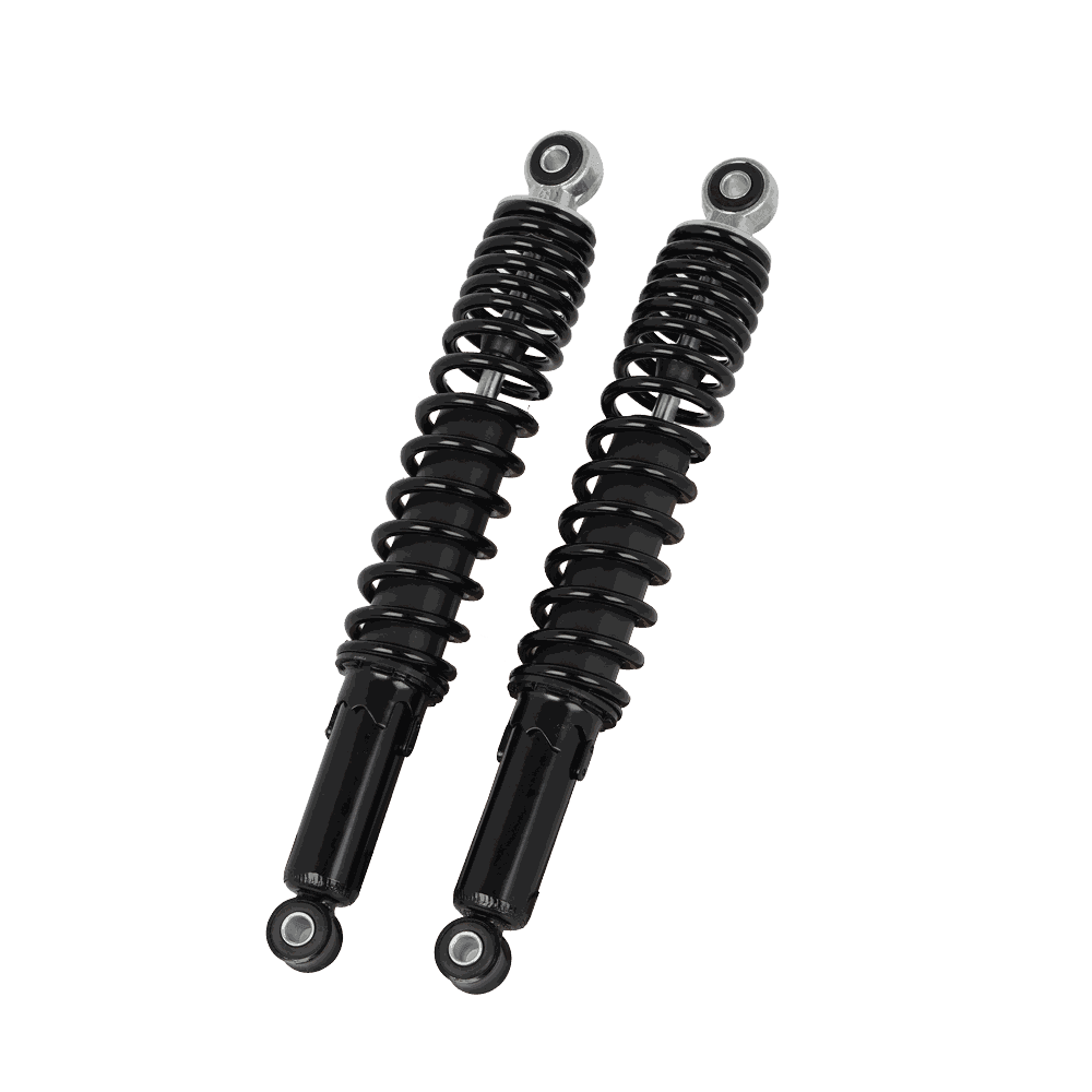 320mm Motorcycle Rear Shock Absorber, Black Dual Coil Spring, Eyelet + Eyelet Mount, Universal for 125cc-200cc Scooter Dirt Bike - Motorcycle Parts Manufacturer MOTOKS