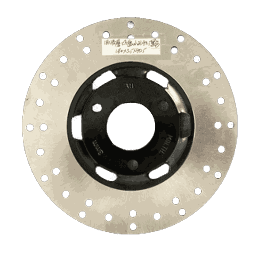 180mm Motorcycle Brake Disc Rotor, Black Center, 3-Hole Mount, Stainless Steel Ventilated, for 150cc-200cc Motorcycle - Motorcycle Parts Manufacturer MOTOKS