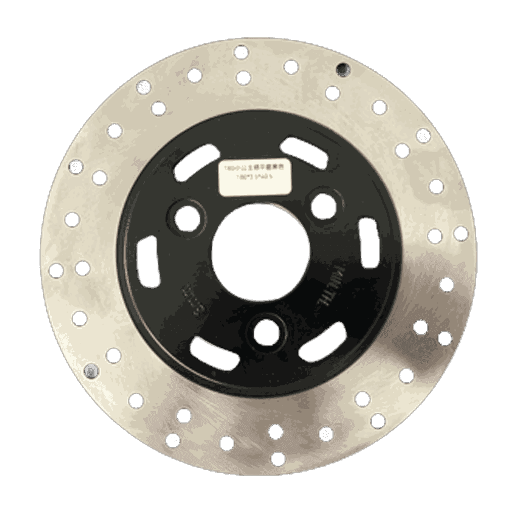 180mm Motorcycle Brake Disc Rotor, Black Center, 3-Hole Mount, Stainless Steel Ventilated, for 125cc-150cc Scooter - Motorcycle Parts Manufacturer MOTOKS
