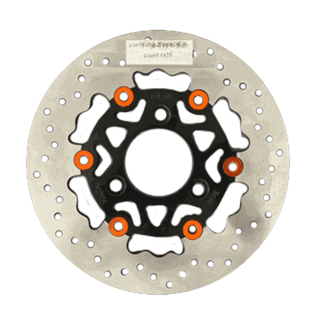 220mm Floating Wave‑Cut Brake Disc Rotor With Orange Rivets For ZY125T AN125 Scooter Motorbike