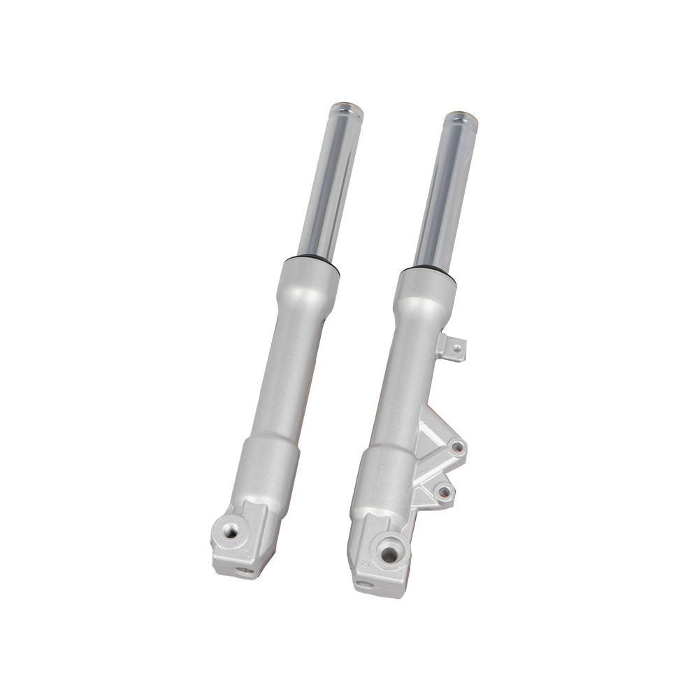 Scooter Front Fork Suspension with Disc Brake Mount (Matte Silver) thumbnail 1