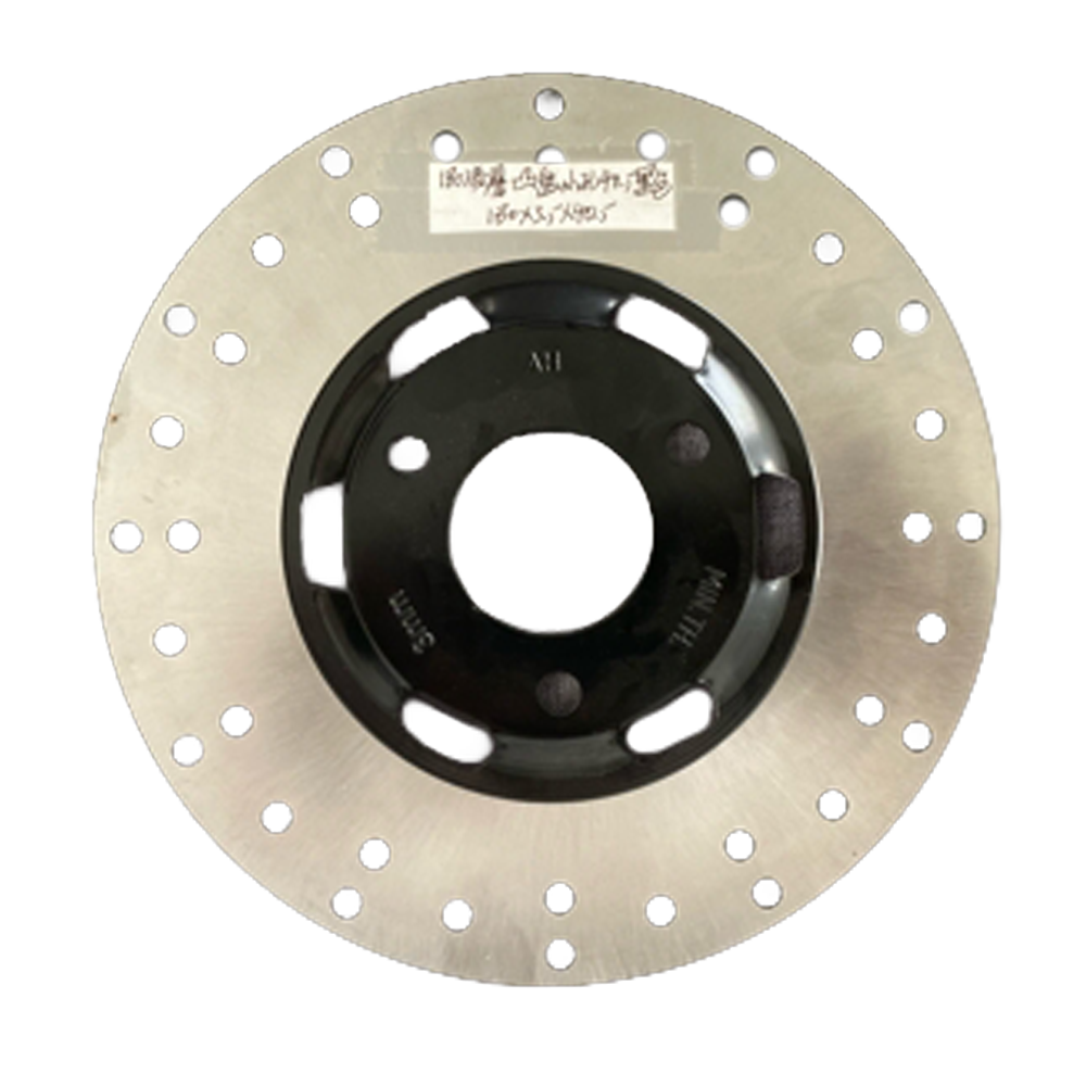 180mm Motorcycle Brake Disc Rotor, Black Center, 3-Hole Mount, Stainless Steel Ventilated, for 125cc-150cc Scooter - η»θεΎ 4