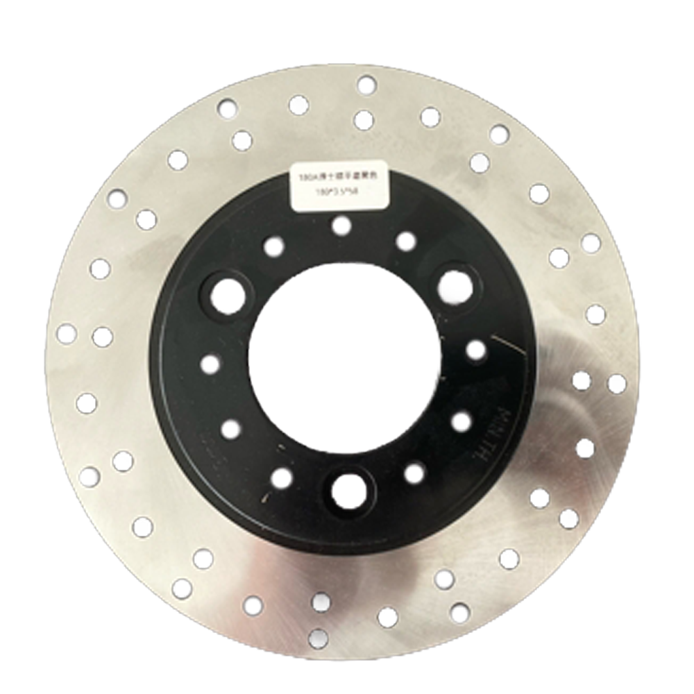 180mm Motorcycle Brake Disc Rotor, Black Center, 3-Hole Mount, Stainless Steel Ventilated, for 125cc-150cc Scooter - η»θεΎ 7