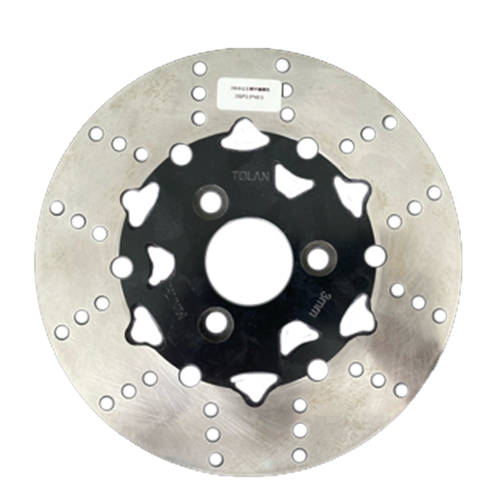 194mm Perforated Motorcycle Brake Disc Rotor, 4‑Hole Black Hub Floating Brake Rotor for Scooter - 细节图 2